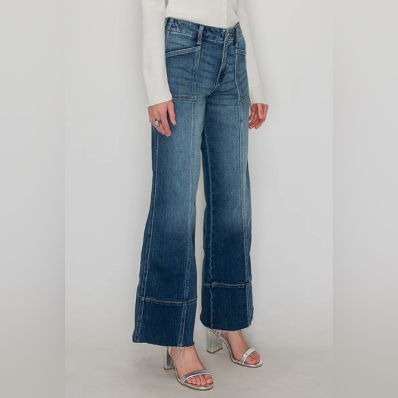 Artemis Vintage Denim - Artemis Vintage Tummy Control Palazzo Jeans Center Seam Wide Leg Dark Wash NWT